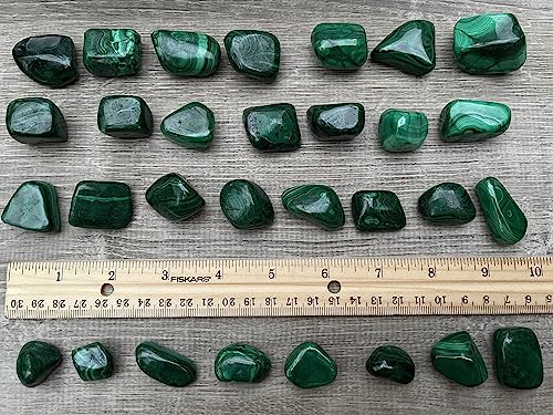 Image of GAF TREASURES 1 /2 LB Malachite Tumbled Stones, Polished Natural Malachite Gemstone, Malachite Healing Crystals (Malachite)