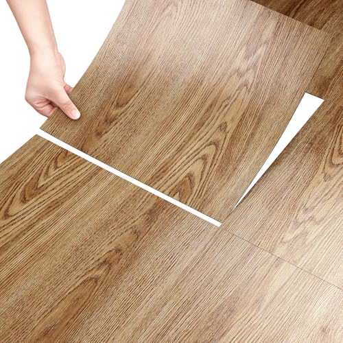 Stickyart 4 Pezzi Suelo Vinilo Autoadhesivo Marron Impermeable 30cm x 30cm 0,36 m² Suelo Vinilico Madera Parquet Adhesivo Suelos de Vinilo Adhesivos para Suelos Cocina Vinilos Adhesivos Baño Salon