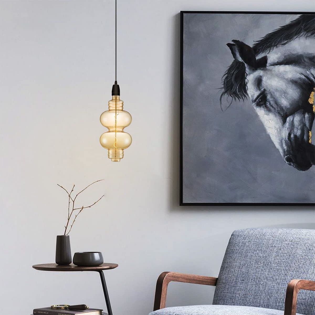 home sweet home collection Edison Vintage E27 | LED-Filament-Leuchtmittel Spiral | Ambra | Dimmbar | 4W 280lm 2700K | warmweißes Licht | für E27-Fassungen