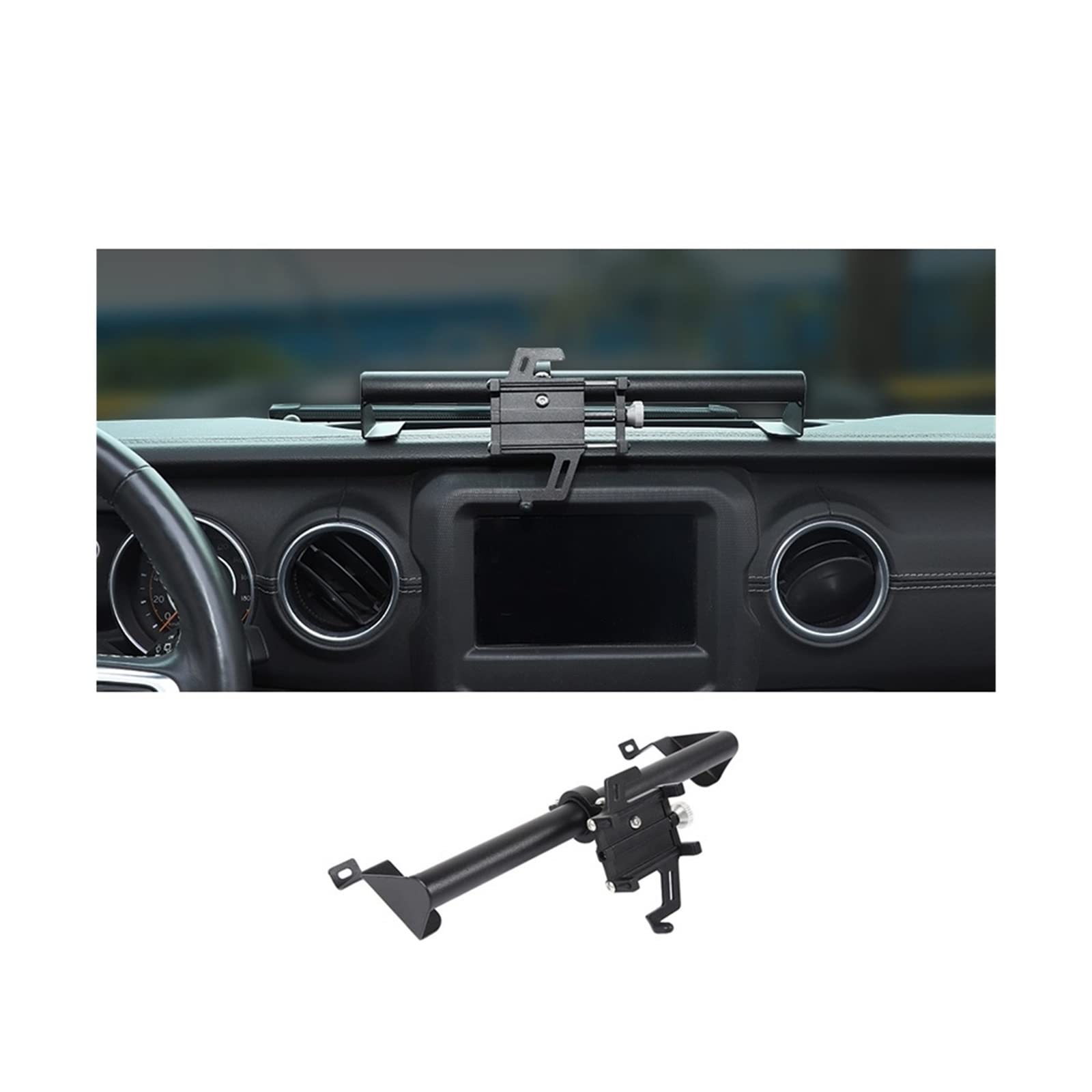 GPS Cadre Fixe Compatible Gladiator JT 2018+ Voiture Support de Téléphone Portable Accessoires Compatible Wrangler JL 2018+ (Color : Choice 1)
