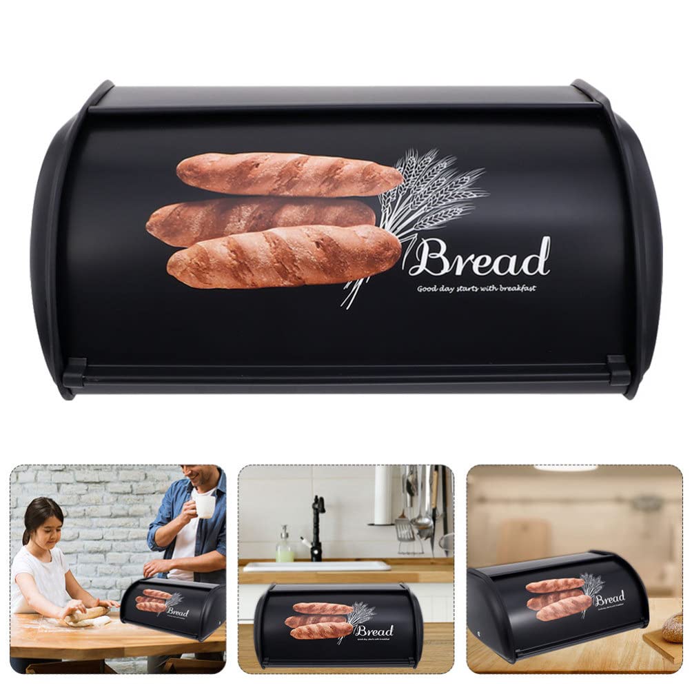 TOPBATHY Recipientes con Tapas de Pan de Metal Retro: de Almacenamiento De Pan con Rollo de Rollo De Tapa Donas De Pan De Hornado Portapapeles De De para Recipientes para Galletas con Tapa