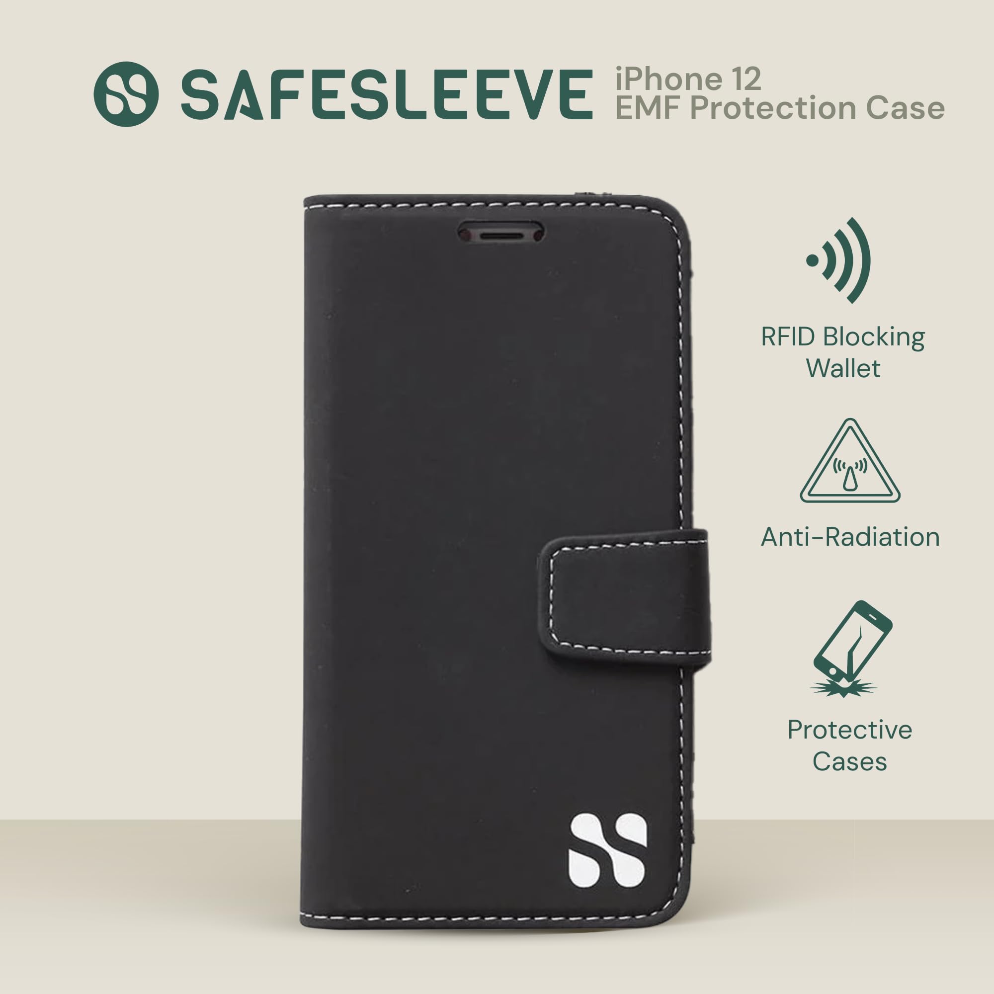 Amazon.com: SafeSleeve Wallet Leather Case for iPhone 12/12 Pro EMF Blocker for Cell Phone Protective Vegan Leather Folio with 3 Card Storage, Adjustable Stand, and Slim Everyday Carry Design (Red) : Amazon.com: SafeSleeve Wallet Leather Case for iPhone 12/12 Pro EMF Blocker for Cell Phone Protective Vegan Leather Folio with 3 Card Storage, Adjustable Stand, and Slim Everyday Carry Design (Red) :
