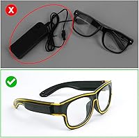 Vista 29 de Ainiv Gafas de luz inalámbrica, 3 modos, LED luminosas, que brillan en la oscuridad, para fiestas, DJ, EDM, Halloween, Navidad Inalámbrico - Rosa