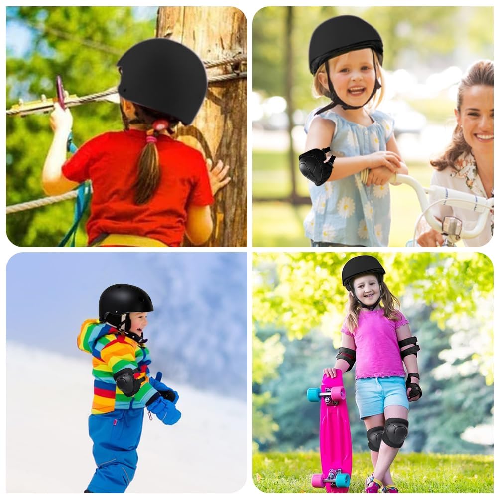 Set di Casco Protezione Bambini, 7 in 1 Set di Casco Regolabile Gomitiere Polso Ginocchiere per Skateboard, Bicicletta, Pattinaggio, Monopattino