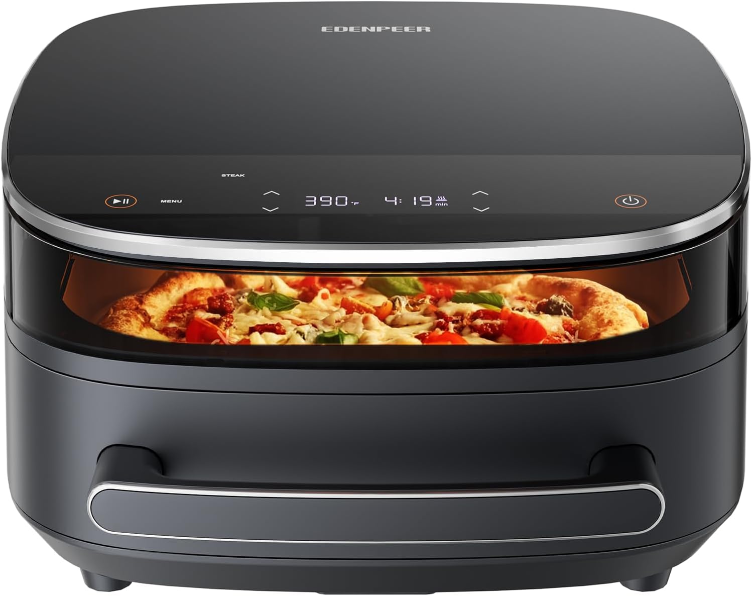 Pizza Air Fryer,11-IN-1 Large Air Fryers, Non Toxic,Max Crisp, Air Fry, Air Roast, Reheat, Dehydrate, Max Crisp Technology with 450F,6QT