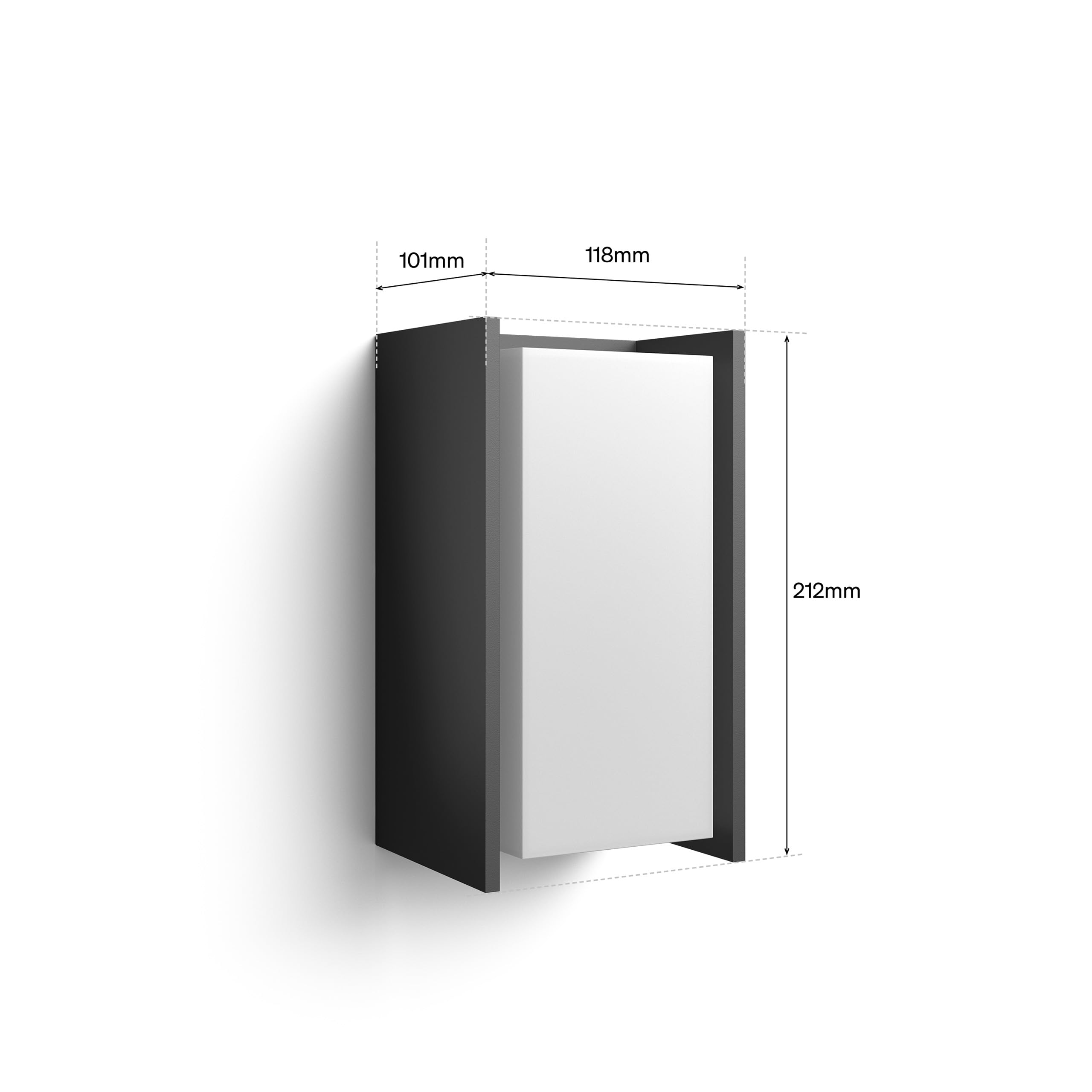 Philips Hue Turaco Applique Extérieur, Lumière Blanche et Multicolore Personnalisable, 1100 lm, Ampoule A60 Incluse, Luminosité Variable, IP44 Résiste aux Intempéries, Compatible Matter, Zigbee