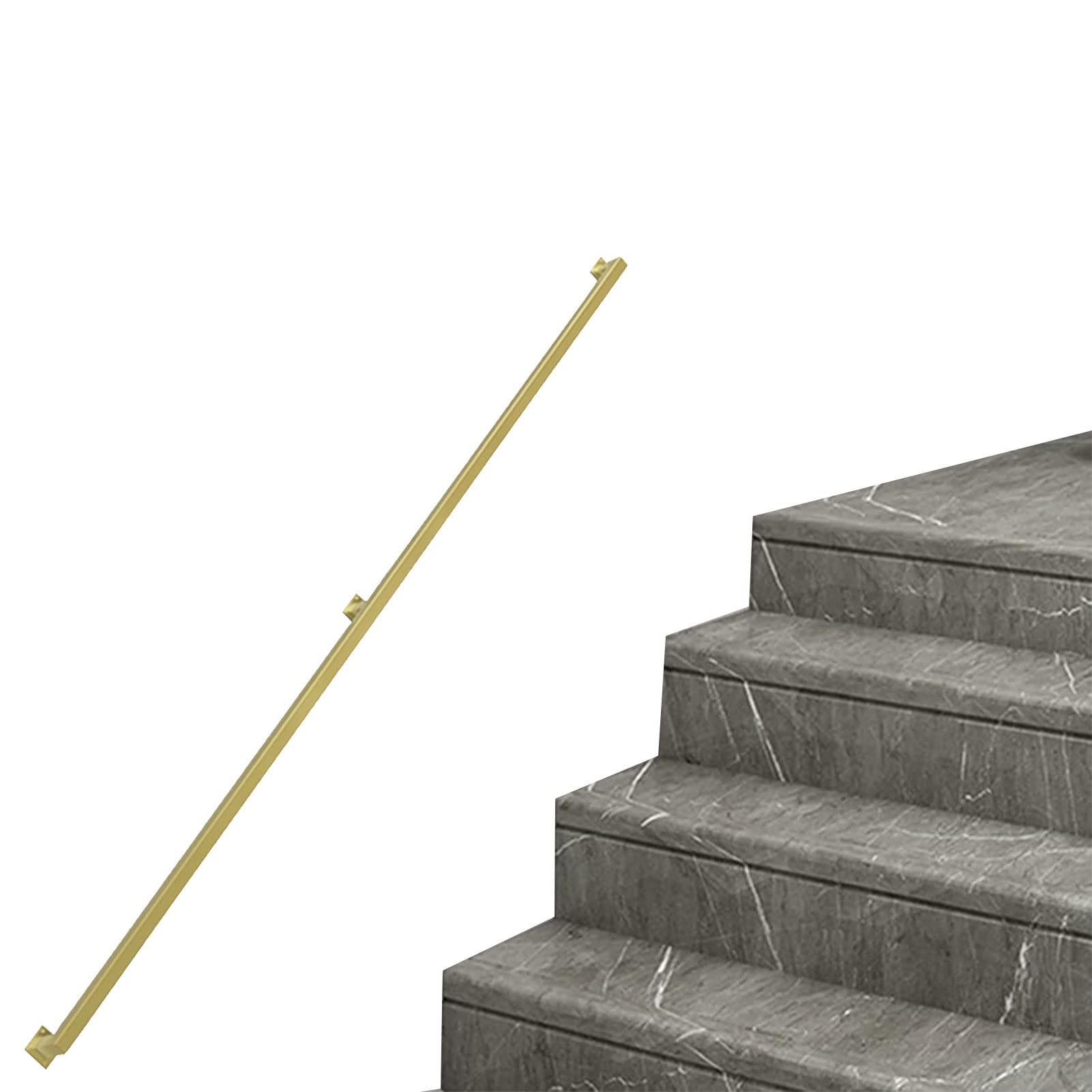 Attrex One Color Stair Handrail Wall Mounted Handrail Safety Hand Rail Non-Slip Steel Pipe Handrail Indoor Outdoor Industrial Pipe Towel Rail Wrought Iron Wall Balustrade Handrails(16Ft/480Cm)
