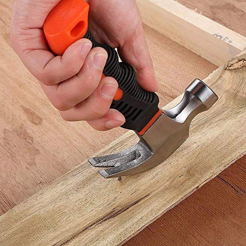Image of MSA Heavy Duty 1PCS Small Hammer Stubby Mini Claw Hammers Short Handle Plastic Grip,Iron Hammer Car Safety Glass Escape Hammer Broken Window Hardware Tools - Random Colour