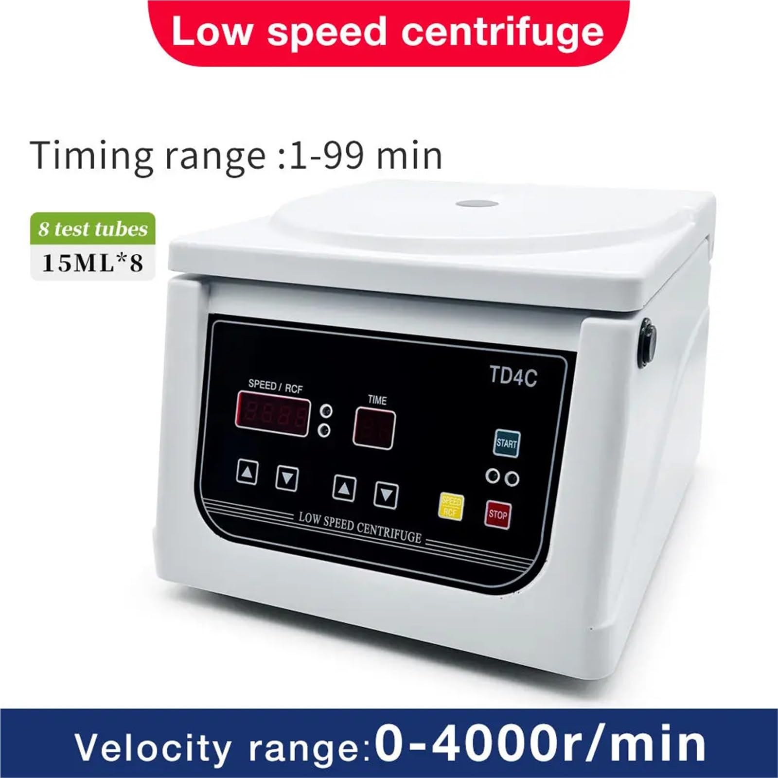 Zentrifuge, Labor-Mikrozentrifuge mit bürstenlosem Motor, 15 ml x 8 Röhrchen, digitale Zentrifuge für Laborzwecke