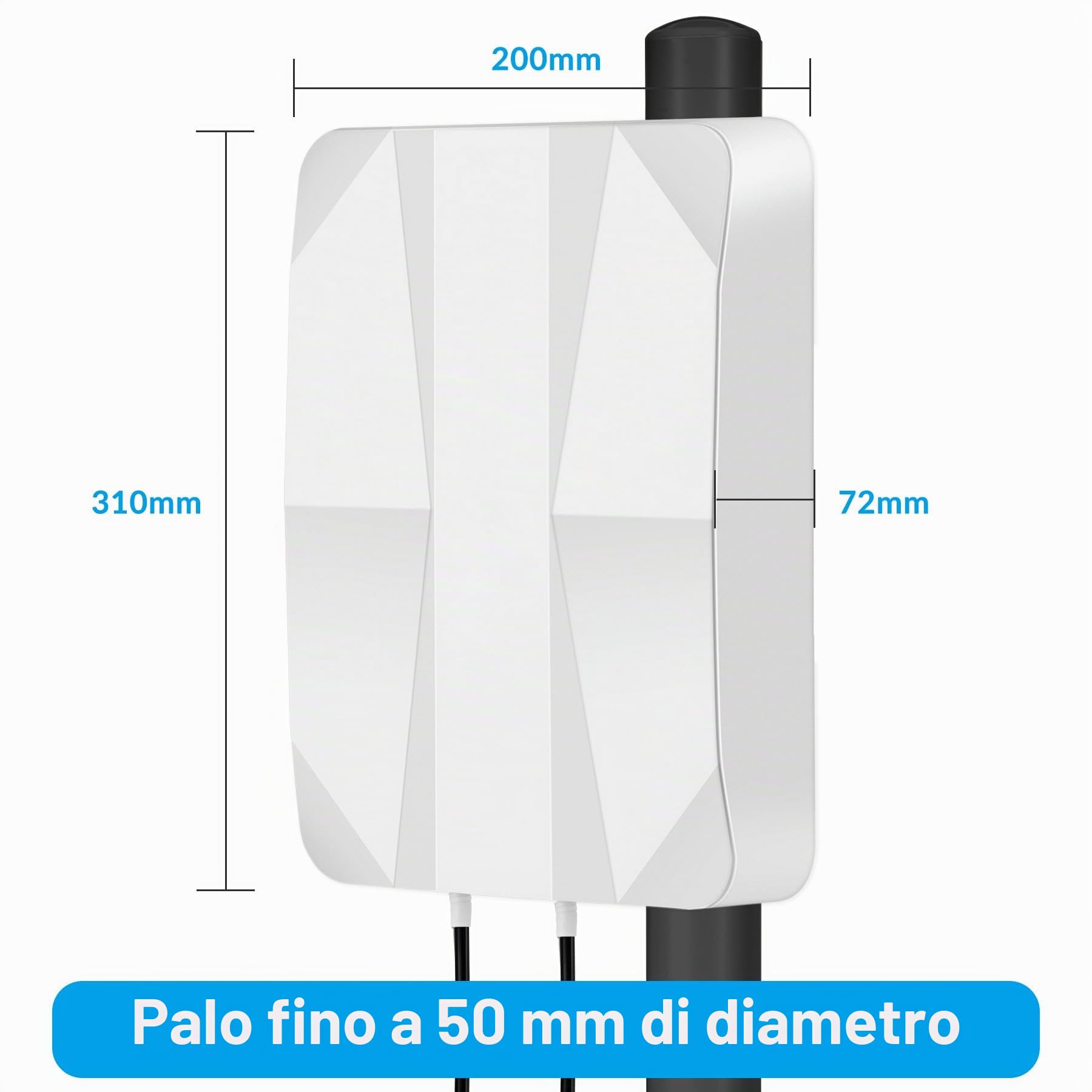 Antenna direzionale Mimo esterna 4G LTE 5G 700-2700 | 3300-3800 MHz fino a 12dBi Anenna con cavo da 10 metri Connettore TS9 SMA Compatibile con modem router 5G 3G 4G LTE