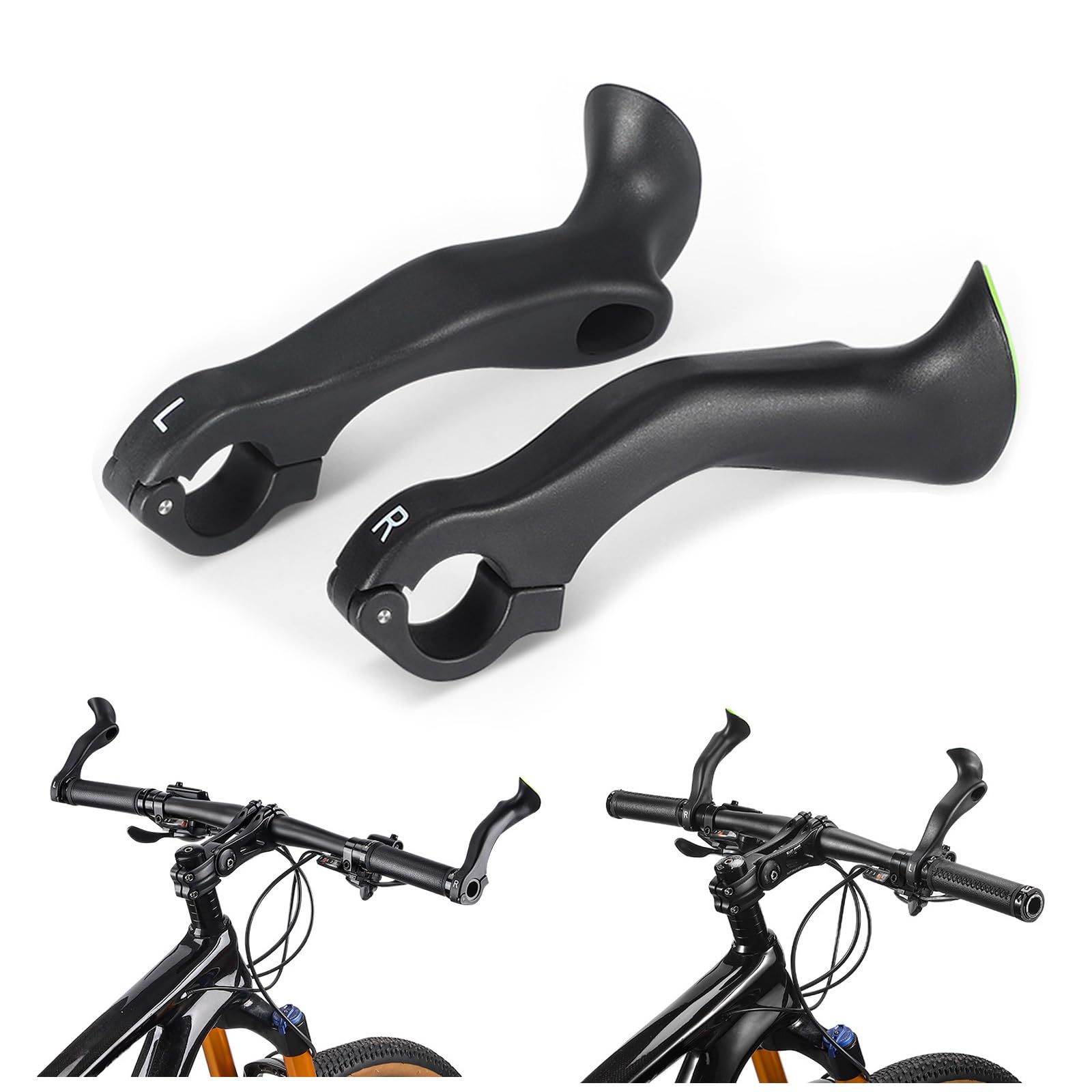 GRABLOOM Ends Road Handlebar Ends Ergonomic Nonslip Cycling Gear Handlebar Grips Handlebar Accessories for Mountain Bicycles