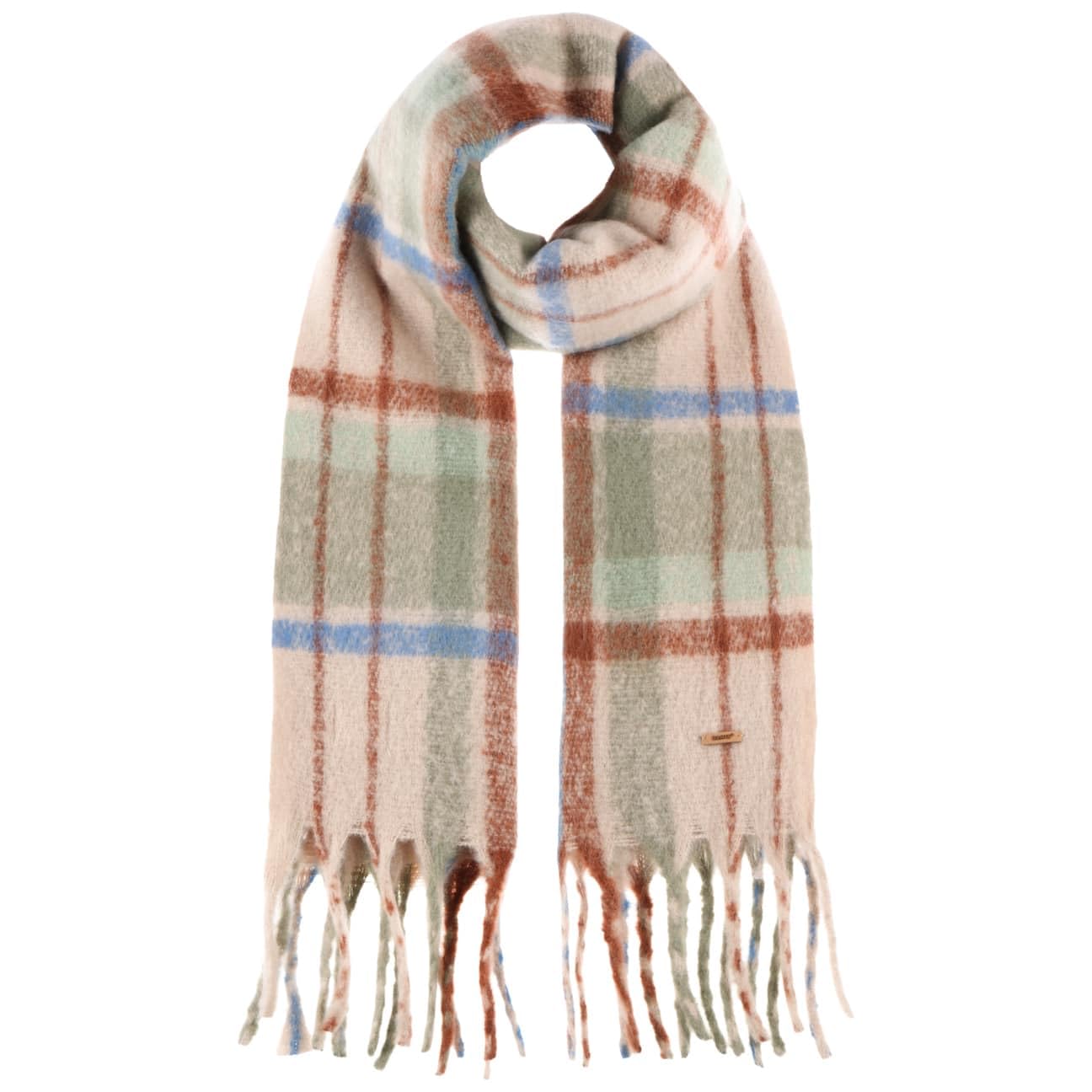 Barts Loriant Checked Scarf Women - fringed with fringes Autumn-Winter Winter - One Size mint green