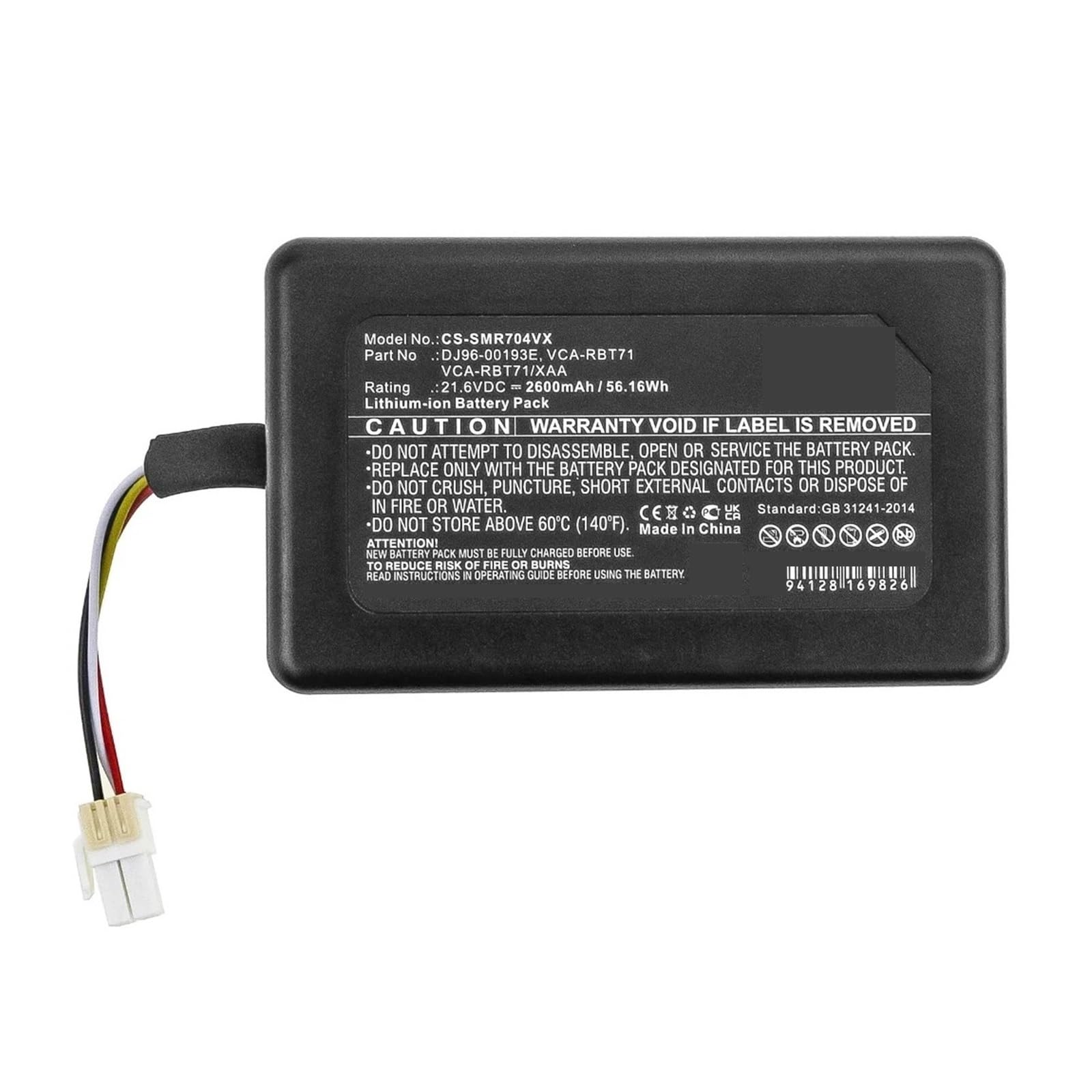 Batteria Sostitutiva, Compatible with Samsung, PowerBot R7040 R1AM7010UW AA VR1AM7010U5 AA VR1AM7010U5 AA VR1AM7010UW AA(3600mah)