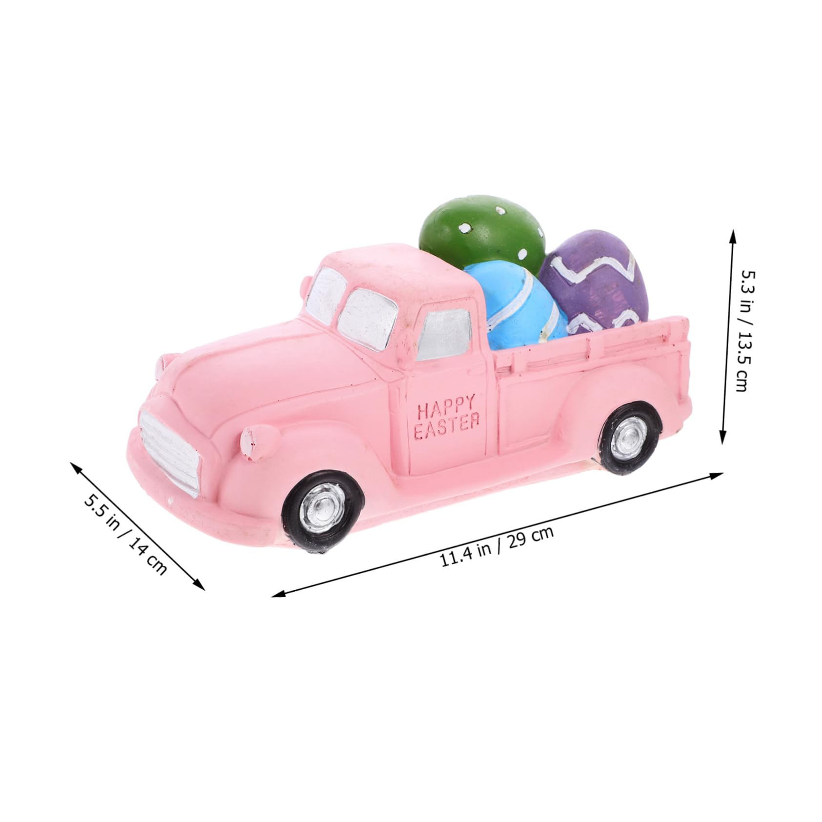 PRETYZOOM Decorazione Di Pasqua Con Camion e Uova Statua Per Tavolo Decorazione Primaverile Per Casa e Feste Perfetta Per Vassoi Piani e Mensole
