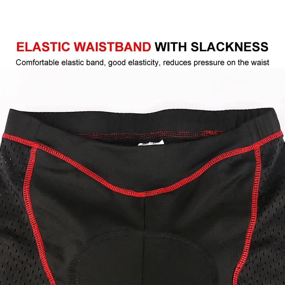 Radunterhose Damen Gepolstert 5D Atmungsaktiv Fahrradunterhose Damen Gepolstert Stoßfest Radlerunterhose Damen Radler Fahrrad Unterwäsche Short Gepolstert(Size:XL,Color:Rot)
