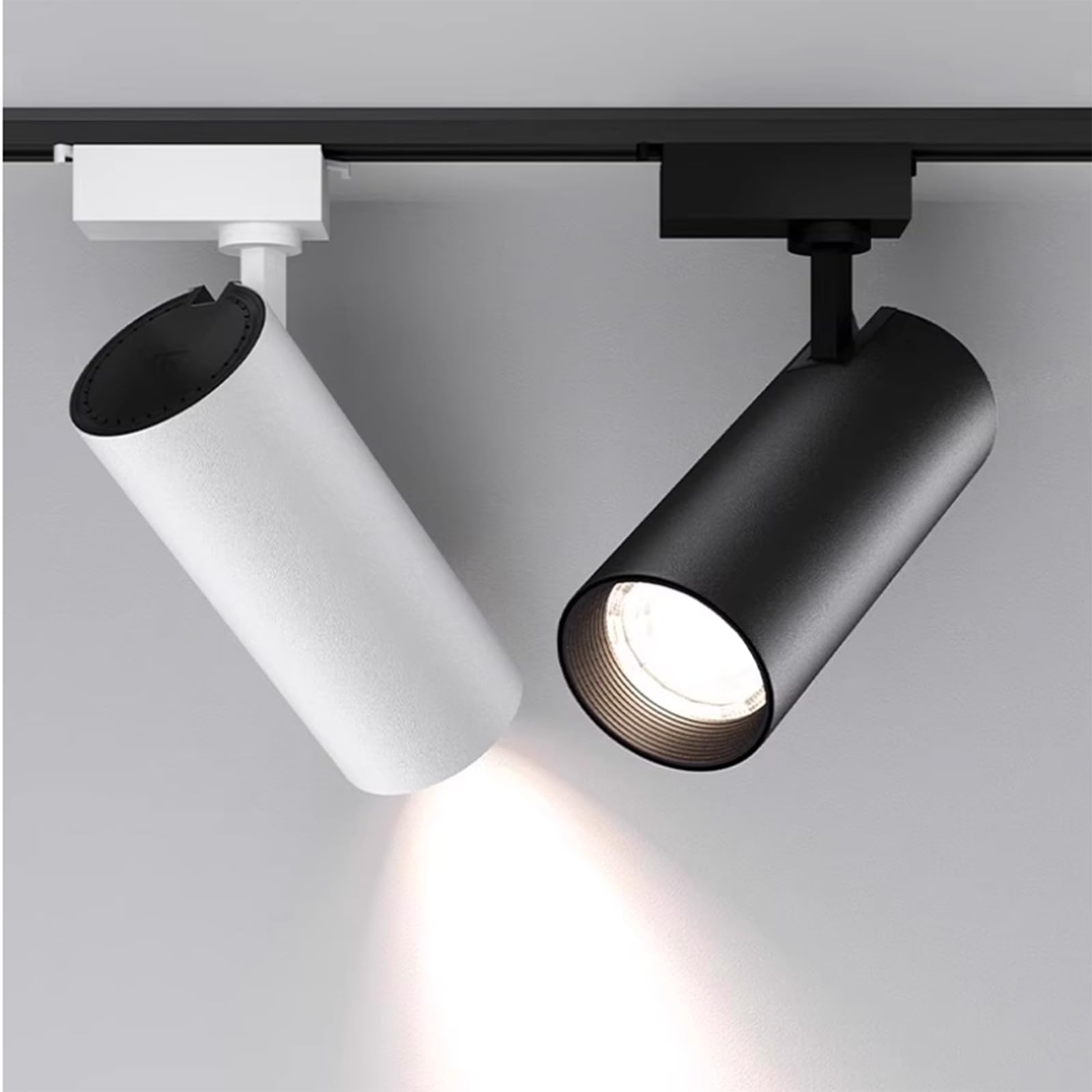 ELEVATOY Track Lighting, Modern Kitchen Track Lighting Fixtures Ceiling Track Heads Black Natural White Adjustable Angled Track Light for Single-Circuit H Type Track Light Rails Commercial