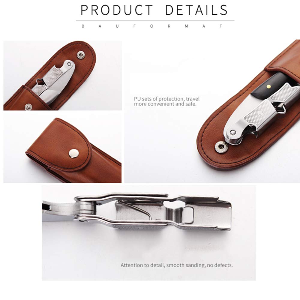 Tire-bouchon 3 En 1 En Acier Inoxydable Avec Poignée En Palissandre Et