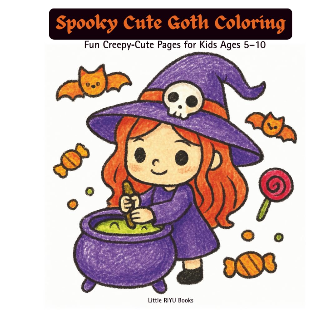 Spooky Cute Goth Coloring: Fun Creepy‑Cute Pages for Kids Ages 5–10