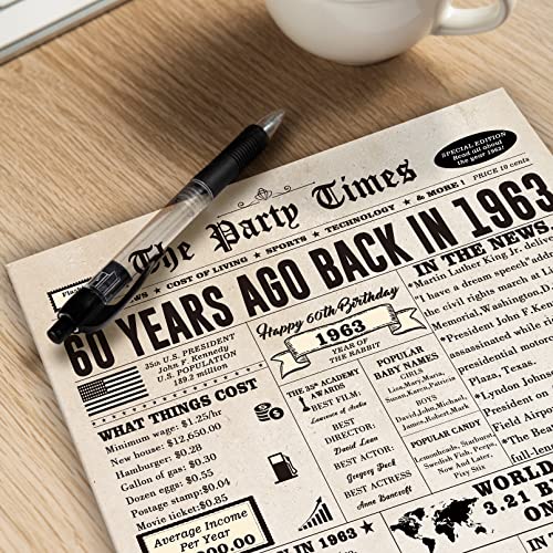 Jumbo 60Th Birthday Card For Husband, Humorous 60Th Birthday Gifts Cards For Women Men, Unique Gifts Ideas For 60 Birthday Wife, Back In 1963 Bday Card, Hilarious 60 Years Old Birthday Anniversary For Couple #TOP4