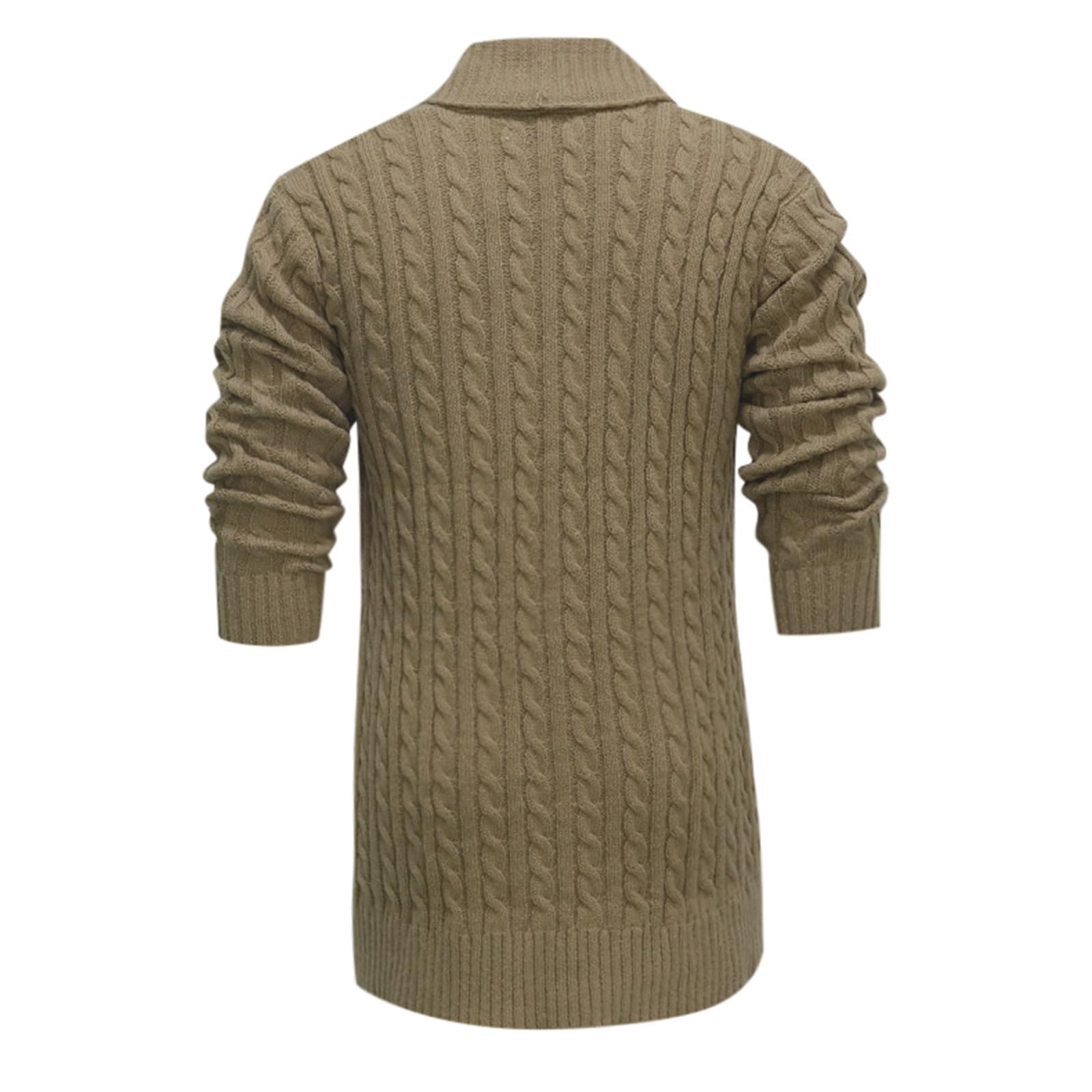 Cardigans Hombre Invierno, Chaqueta De Punto Elegante Hombre con Cuello Jersey Elástico Manga Larga De Punto con Botones Elegante Y Ajustado Suéter Ligero Y Cárdigan para Otoño E Invierno