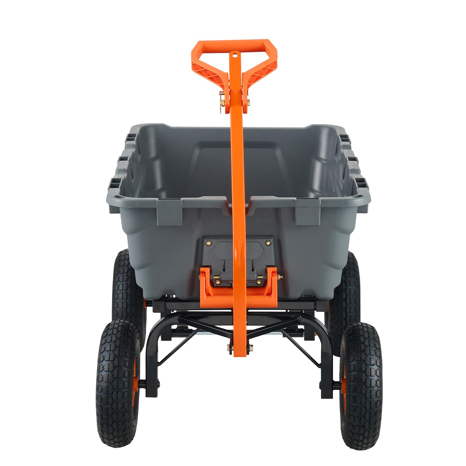 VEVOR Chariot à Benne basculante, capacité de Charge 680 kg​, Chariot de Jardin en polyéthylène Robuste avec Cadre en Acier, poignée Convertible 2 en 1, Roues 330 mm, brouette Utilitaire pour pelouse