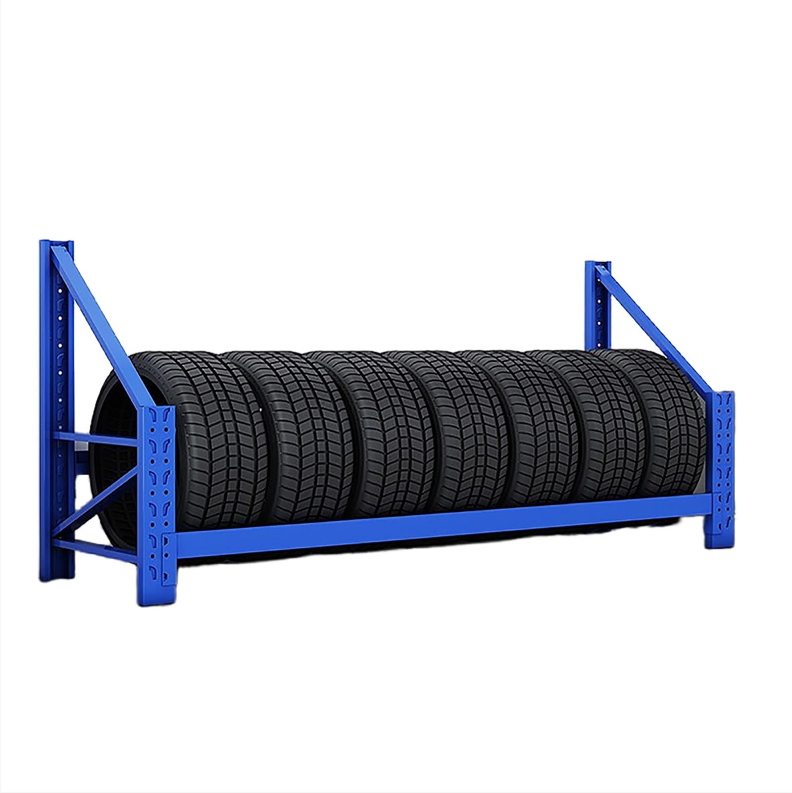 Supporto Per Pneumatici Da Garage A Parete In Acciaio Blu, Porta Pneumatici Di Scorta Resistente, Supporto In Metallo Per Pneumatici Per Cantina/Officina, Alto 80 Cm/31,5 Pollici, Resistente, 150X50X