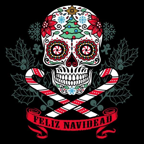 Grunt Style Women's Feliz Navidead Boyfriend Fit T-Shirt (Black, Large) - Image 2