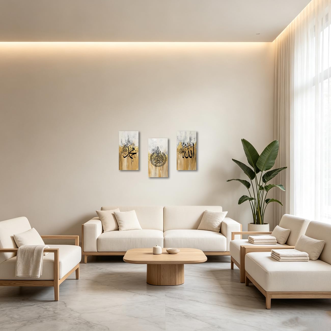 CXHOSTENT islamisches Leinwand Wandbild Ayat al Kursi Wanddeko Rahmen