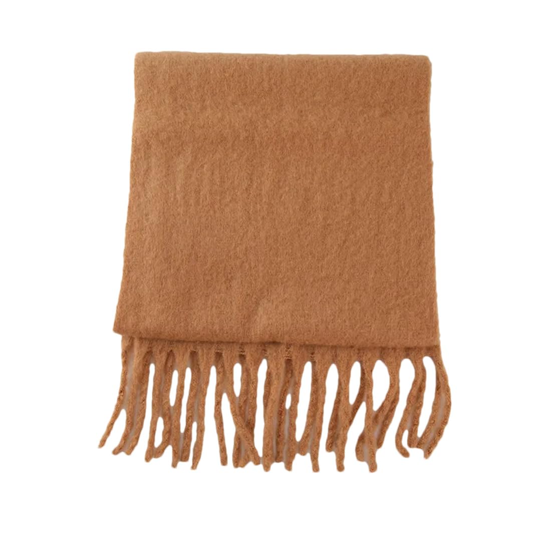Sciarpa in cashmere spessa solida per le donne grande coperta di lana invernale scialle caldo avvolge femminile con nappa