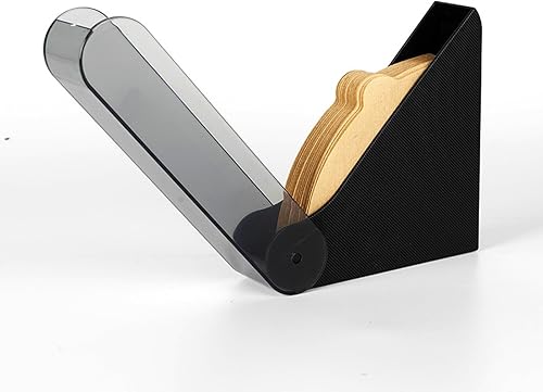 Miniatura 3 de MIAO JIN Caja de filtro en forma de triángulo Soporte de papel de filtro de café con cubierta a prueba de polvo Almacenamiento de filtro de café