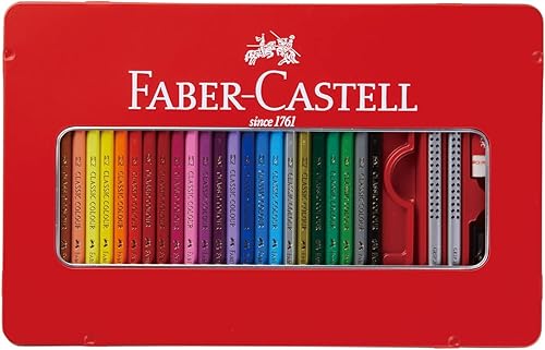 Faber Castell TFC-CP48C - Lápices de colores a base de aceite, lata plana, juego de 48 colores disponible en Yaxa El Salvador