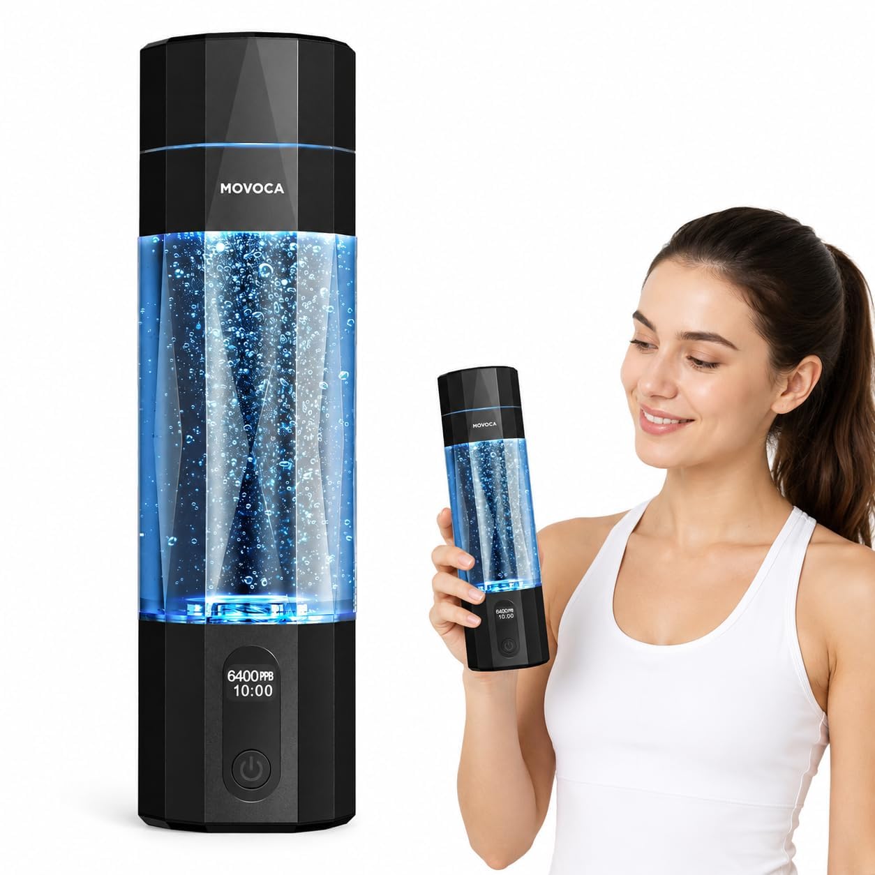 Amazon.com: MOVOCA Upgrade Hydrogen Water Bottle, 6400PPB Hydrogen