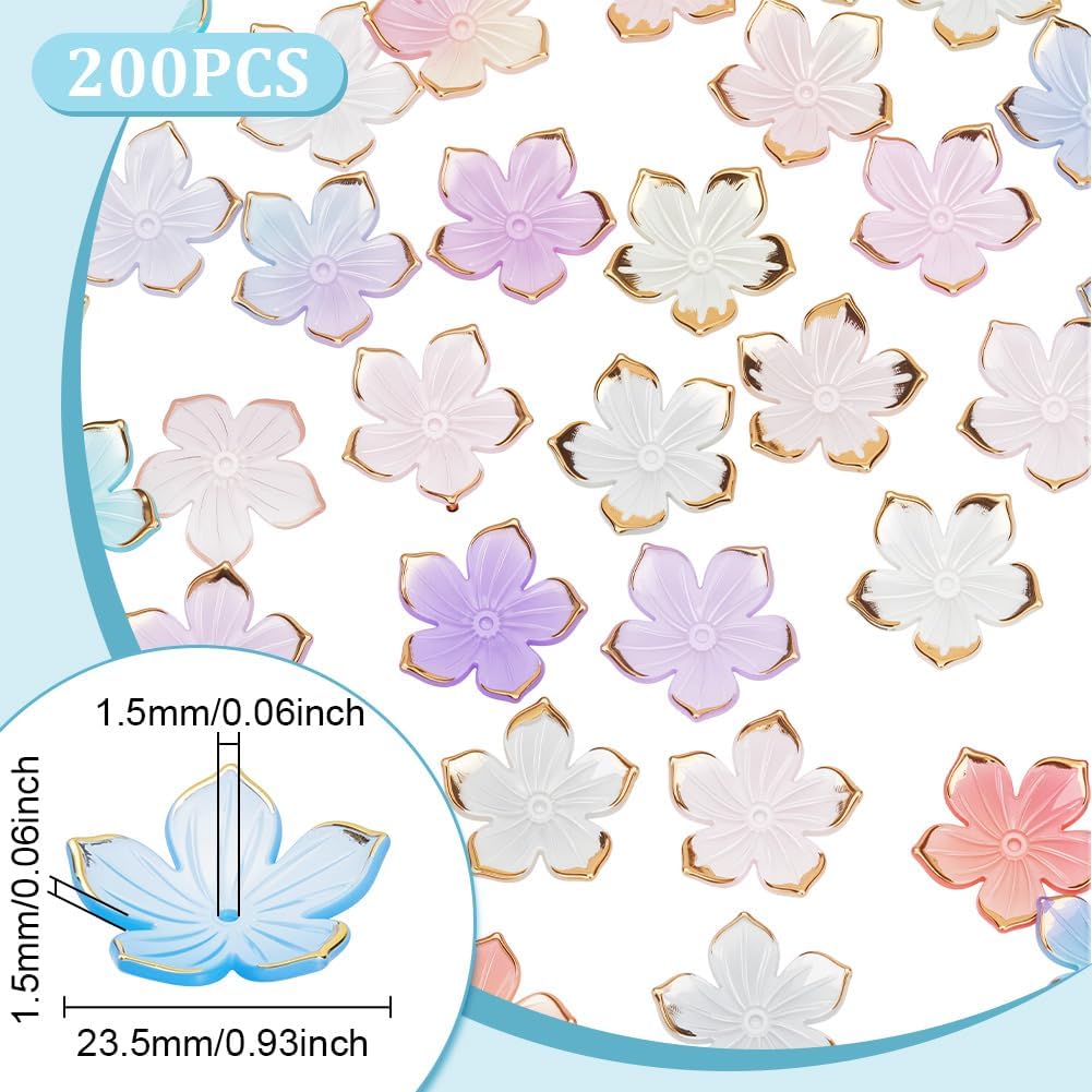 UNICRAFTALE 200Pcs Acrylic Flower Beads Flower Bead Caps Multi-Petal Spacer Loose Beads Flowers Bead End Caps for DIY Craft Necklaces Bracelets Jewelry Making - Image 3