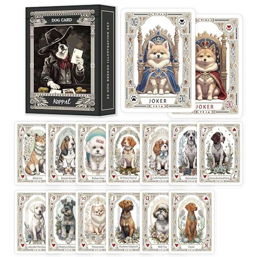 Baraja de Poker Temática de Perros y Gatos, 54 Cartas