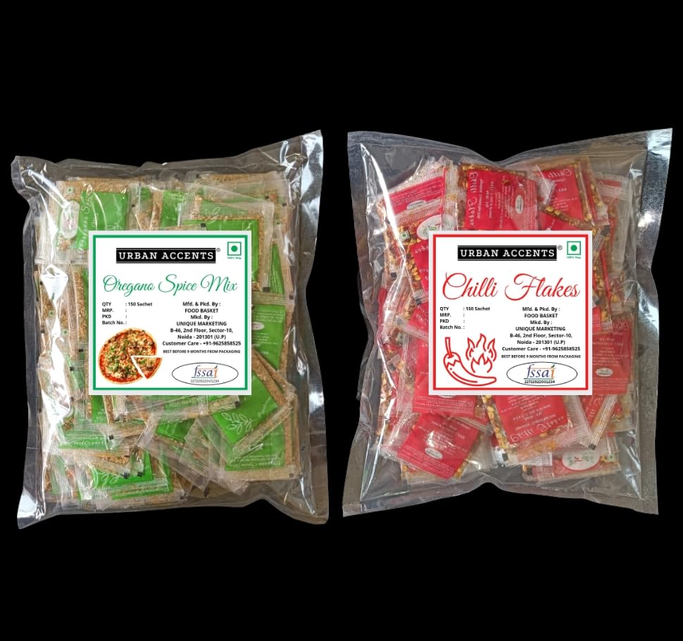 URBAN ACCENTS COMBO OREGANO SPICE MIX SACHET (150 PCS) & CHILLI FLAKES SACHET (150 PCS) (B0CH6KS5YK) Amazon Price History, Amazon Price Tracker