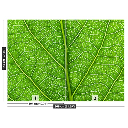 Papier Peint Feuille Verte Moderne 208x146cm Décoration Maison