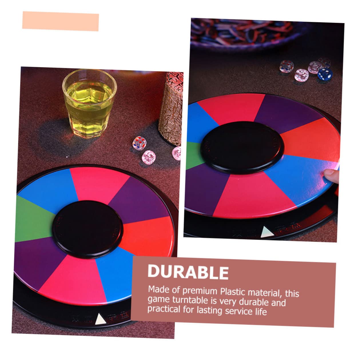 Abaodam 1 Set Double Sided Drinking Game Turntable for Ktv Party Rotatable Game Wheel for Bar Entertainment and Easy to Use for Friends Gatherings