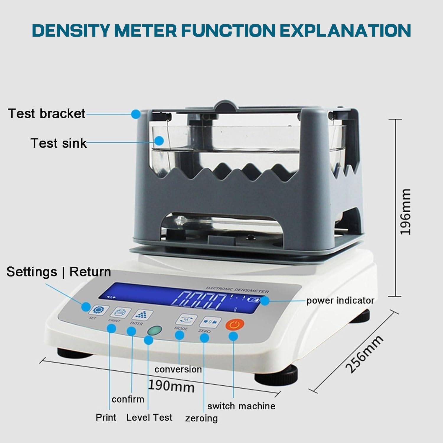 Gold Purity Testing Machine, Digital Electronic Gold Purity Tester Meter Gold Purity Test Analyzer Machine Density Range: 0.001~99.999g/cm3,1200a