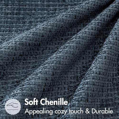 Image of MIULEE Pack of 2 Couch Throw Pillow Covers 18x18 Inch Coastal Navy Blue Modern Boho Accent Decorative Pillow Covers Soft Chenille Farmhouse Cushion Covers for Home Decor Bed Sofa Living Room