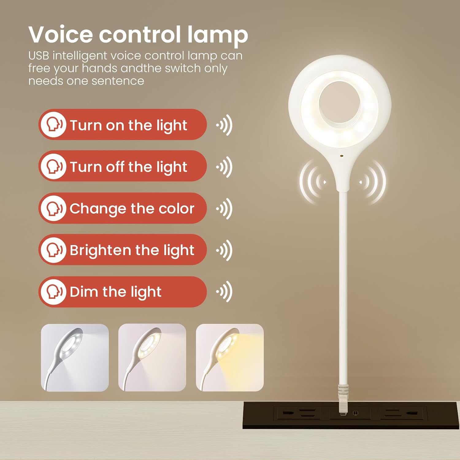 5 Drawers Dresser with Charging Station & Voice-Controlled LED Light, Tall Night Stand with PVC & Fabric Drawers, Bedside Table with Open Shelf for Bedroom, Closet, Entryway, 3 Lighting Modes
