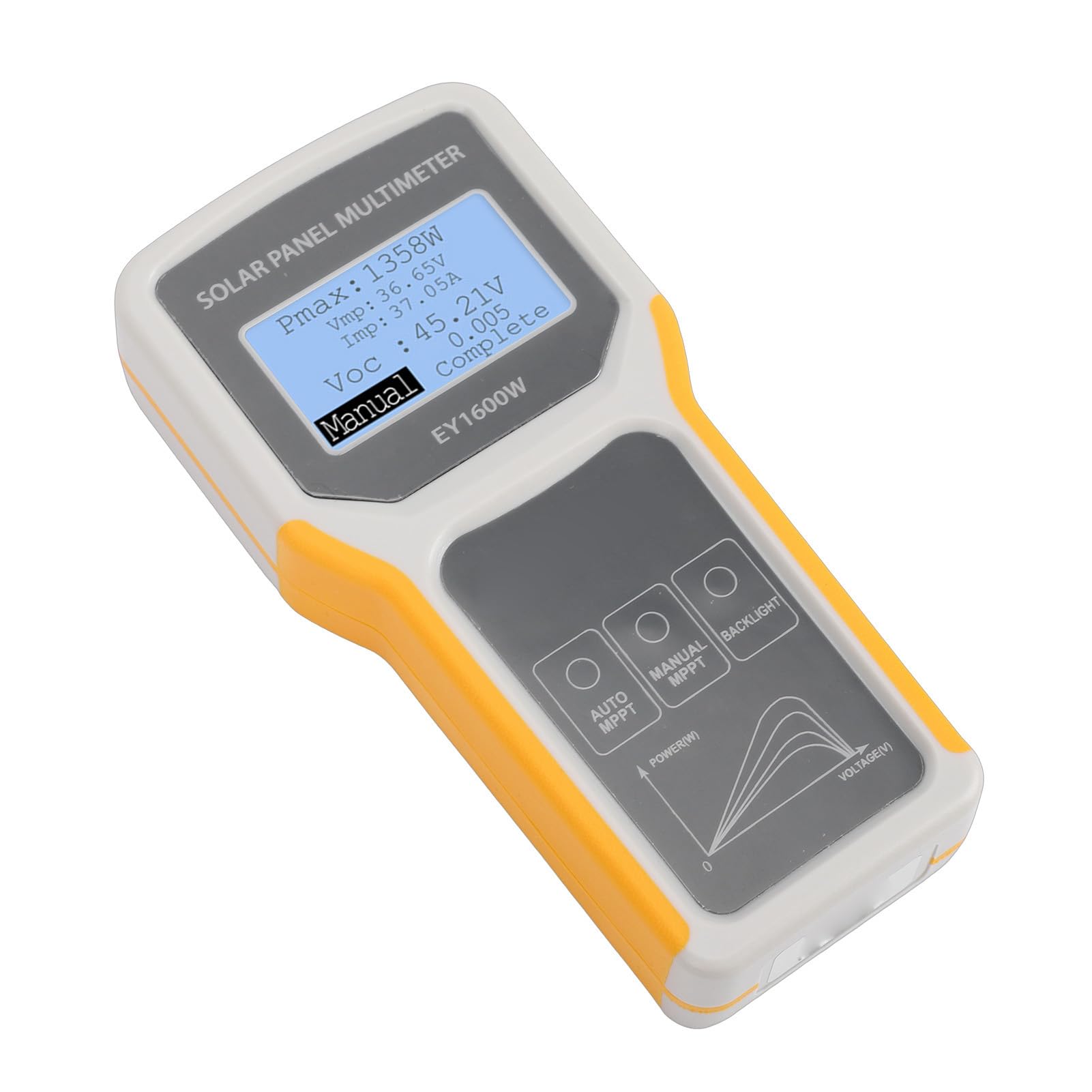 Tester paneli słonecznych Mavaol, multimetr fotowoltaiczny MPPT, 5-1600 W, 0-60 A, przenośne narzędzie do rozwiązywania problemów z danymi paneli fotowoltaicznych