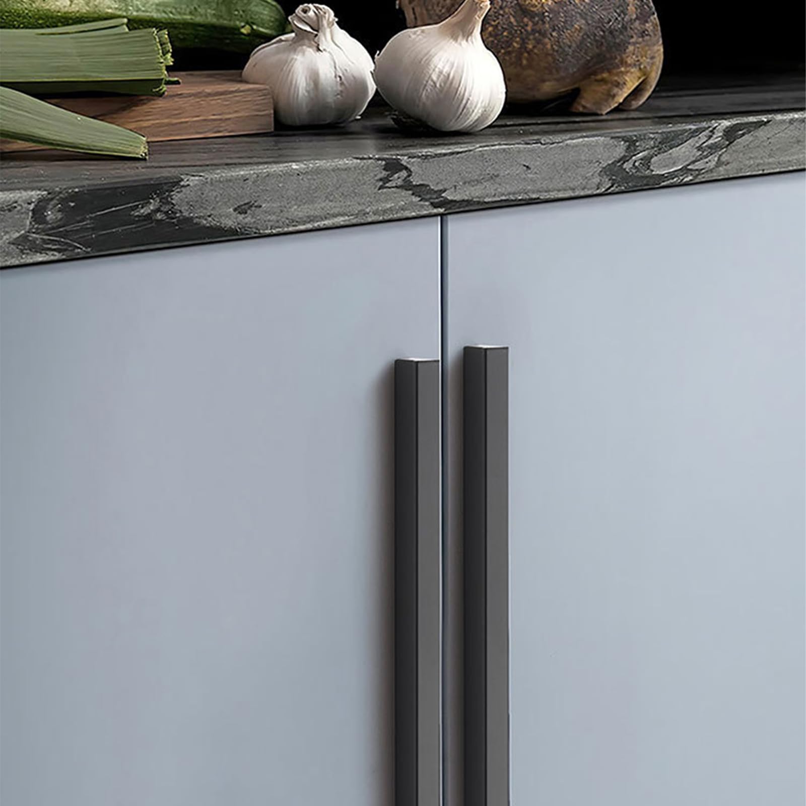 Griffe für Schränke Schwarz Lang,2 Griffe Küche Modern Massive Aluminium | Eloxierte Oberfläche T-Zuggriffe Lochzentren: 64 - 960 mm Schubladengriff für Schublade Küche Badezimmer 960mm/37.8in