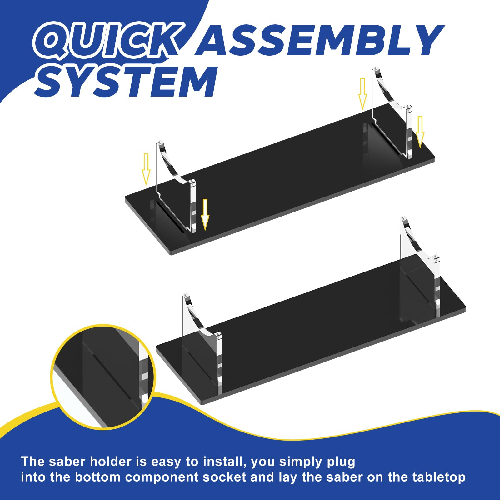 Porta Katana, Supporto Katana, Supporto Per Spada Laser da Tavolo In Acrilico, Espositore Versatile Per Spade, Pugnali, Bacchette E Oggetti da Porta Spada(Fondo Nero)