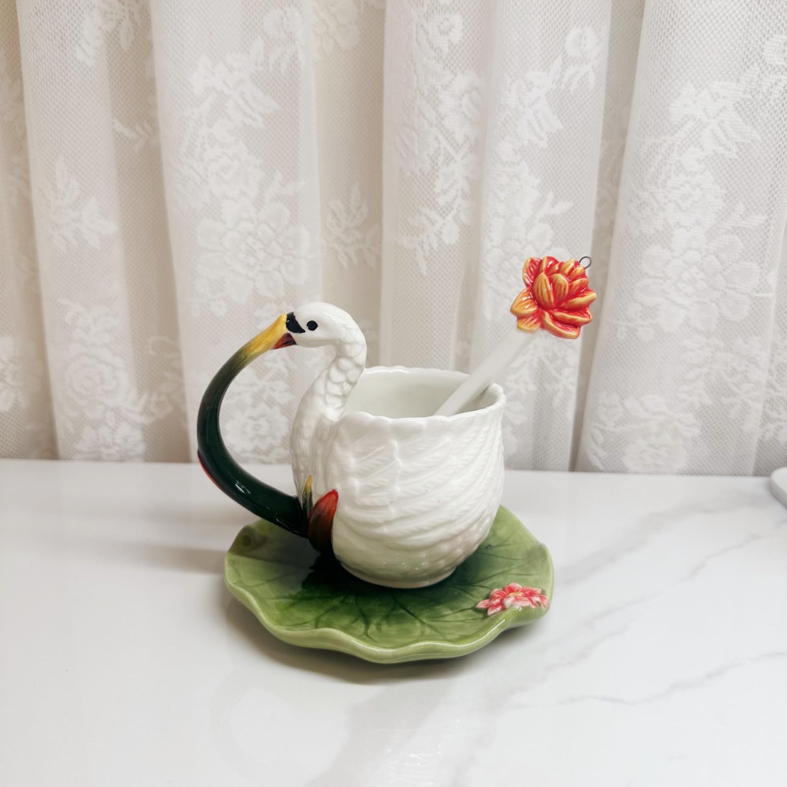 Amazon.com | Minigift Ceramic Tea Cup and Saucer Set ，6OZ 3D Hand