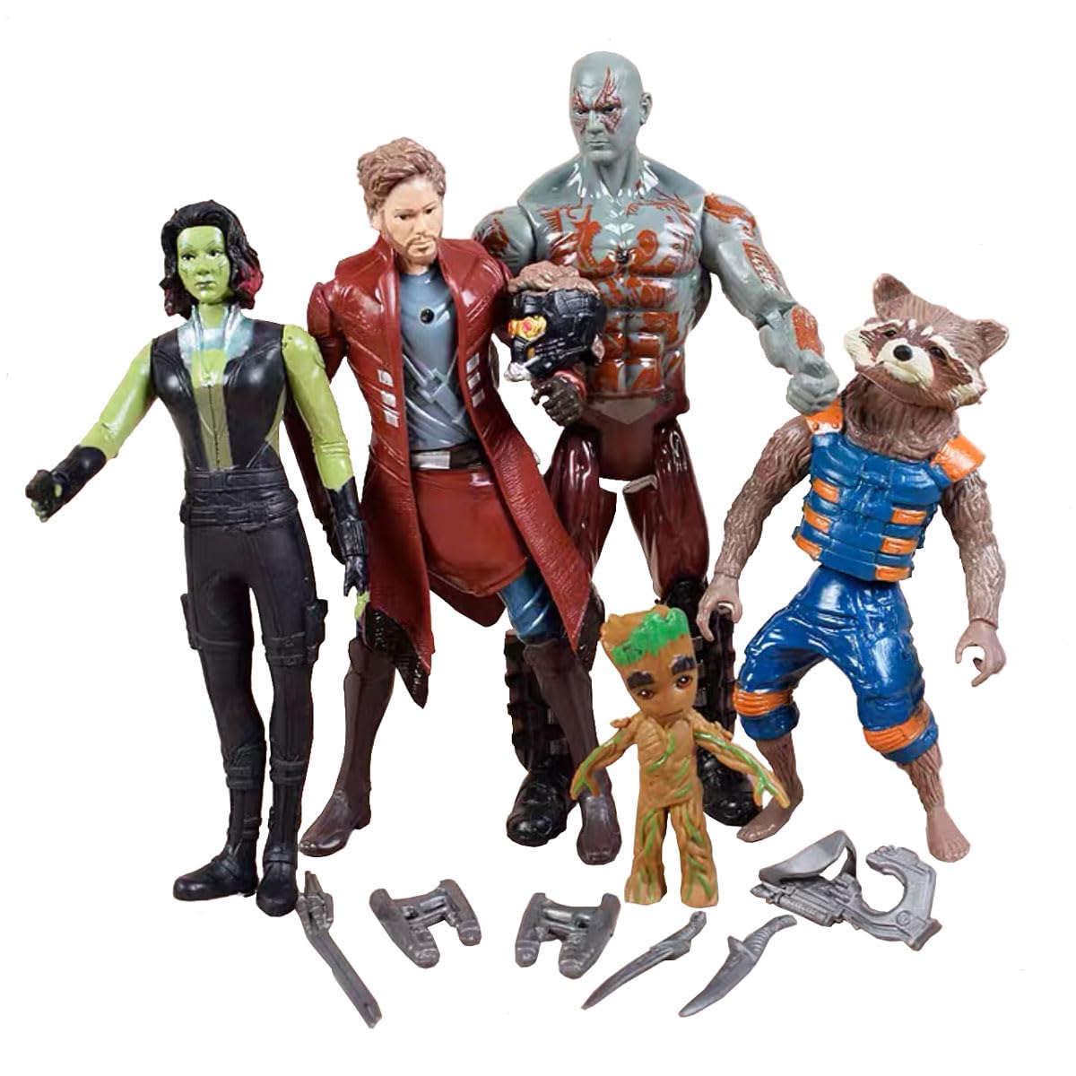 6.27 inch Movie Superhero Action Figures Toys Characters Perfect for Themed Parties for Kids Ages 3 and Up (5 Pcs Guardians-Galaxy)