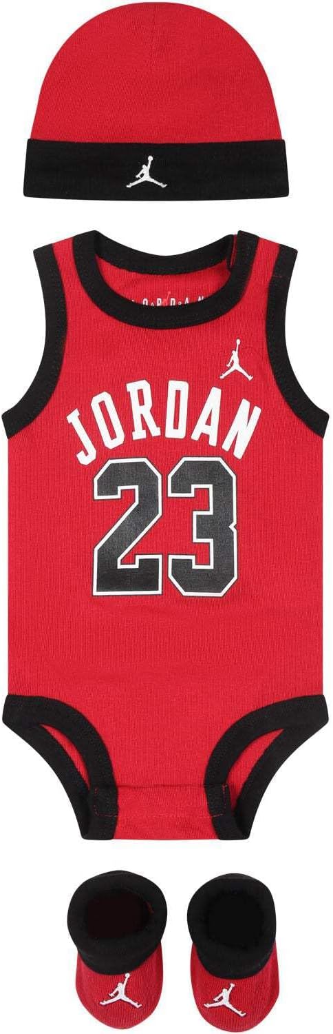 Nike Jordan Infant Jumpman Air 23 3 Piece Set (Red(LJ0208-R78/Black, 0-6 Months)