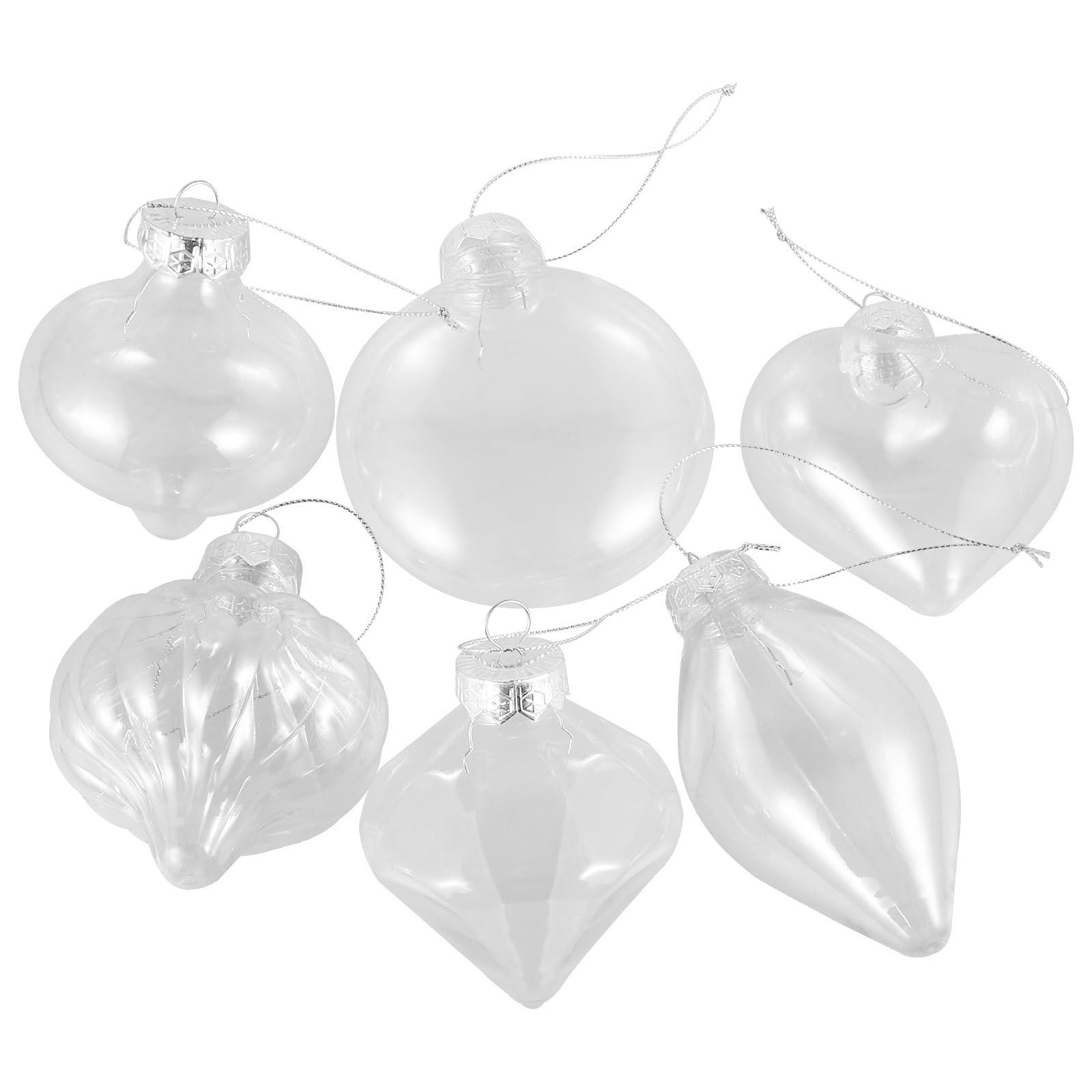 Abaodam 5 Pièces Boules Décoratives Transparentes en Plastique Pet Légères D'ampoule Ficelle Suspendue pour Décorations Festives de Noël Élégantes et Faciles à Accrocher
