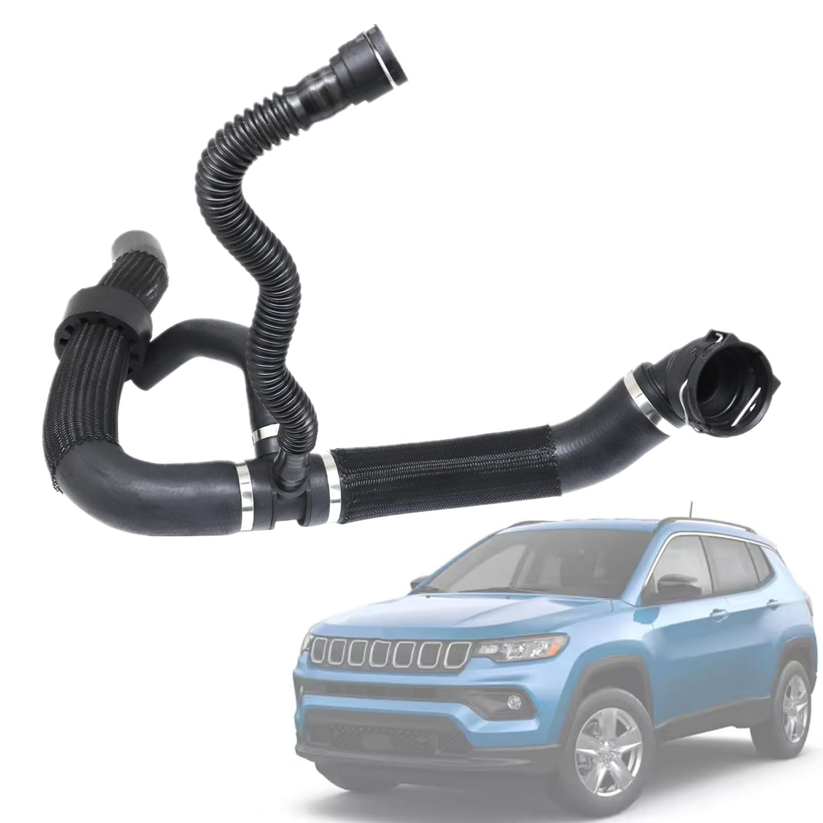 SecosAutoparts Engine Radiator Water Distribution Hose Outlet Compatible with Jeep Compass 2.4L 2017-2022# 68380330AA 68380330AB 68249896AC Lower Cooling Coolant Reservoir Radiator Pipe