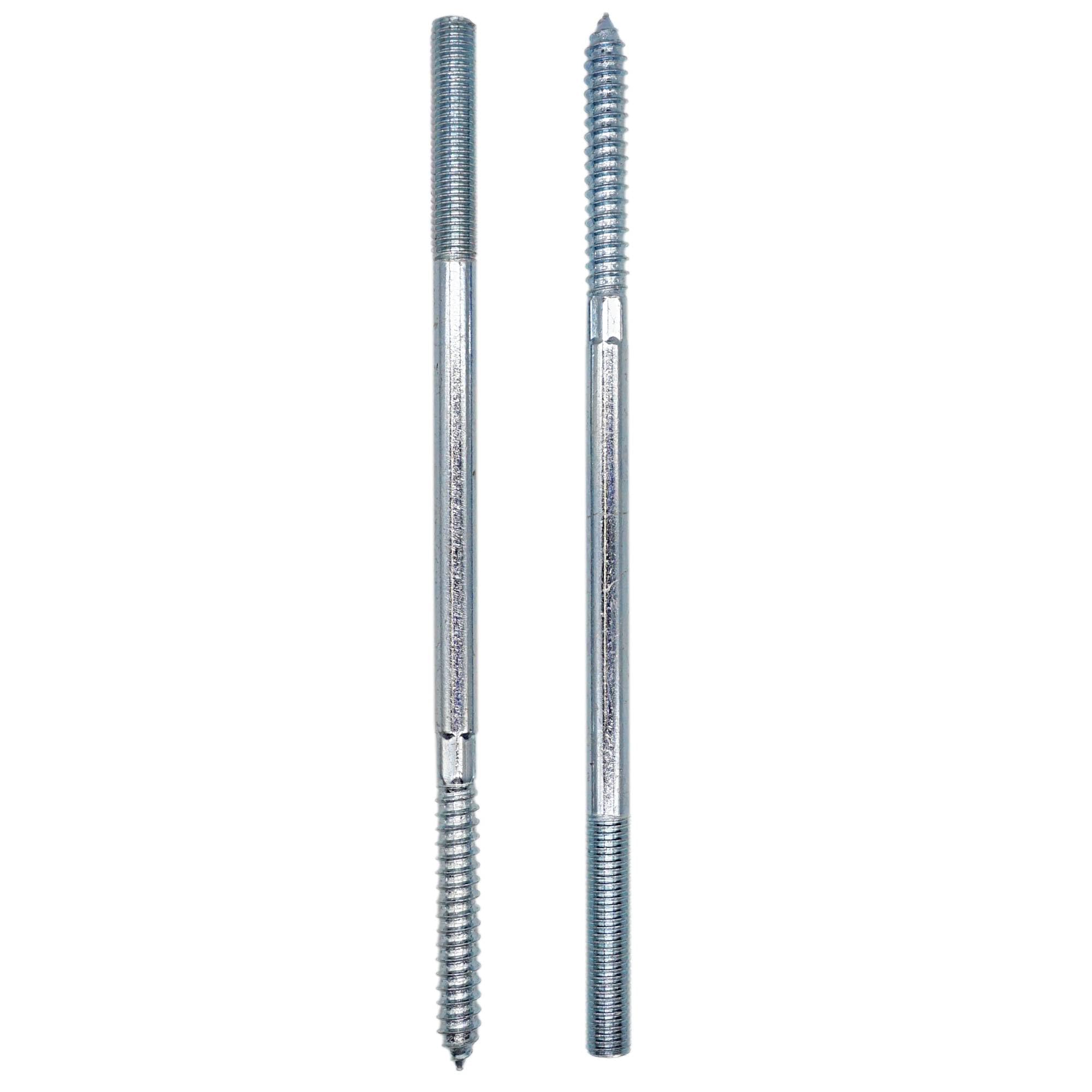 SKIR'CO (4 pcs) Zinc Plated Hanger Bolts M10 x 220 mm, Double Ended Thread Dowel Screws, Double Headed Bolts