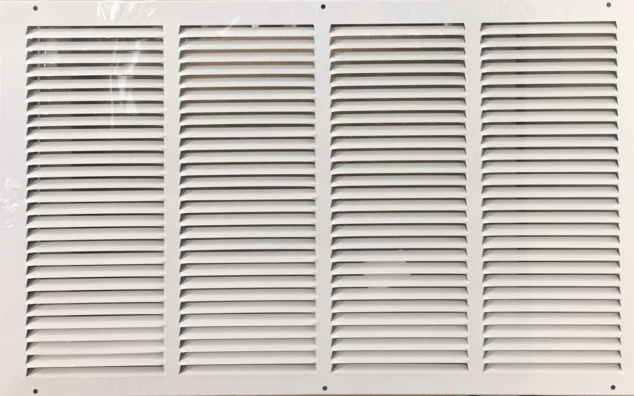Grille d'aération en acier blanc pour intégration discrète au salon
